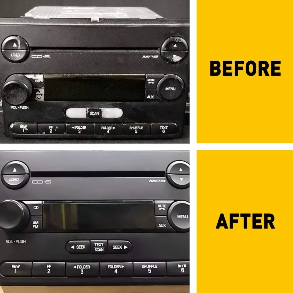 Black Radio Stereo Button Repair Decals for Ford Mustang (2005–2009)