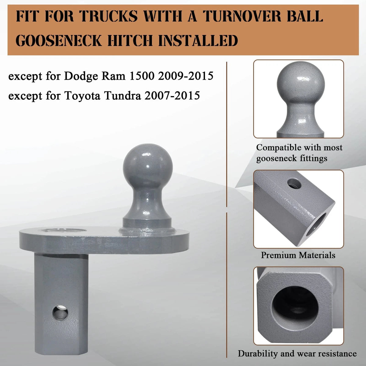 Gooseneck Ball Extender for B&W Trailer Hitch (2010–2023)