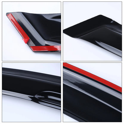 Set of 4 Window Visors for Toyota Corolla (2014–2019) - Coroll-14-19-JDM, 3D Mugen Wavy Style, Chrome Trim