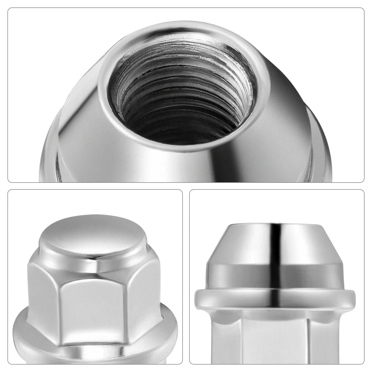 Chrome Closed End Lug Nut M12x1.5 for Ford Fusion Focus Escape (2006–2019)