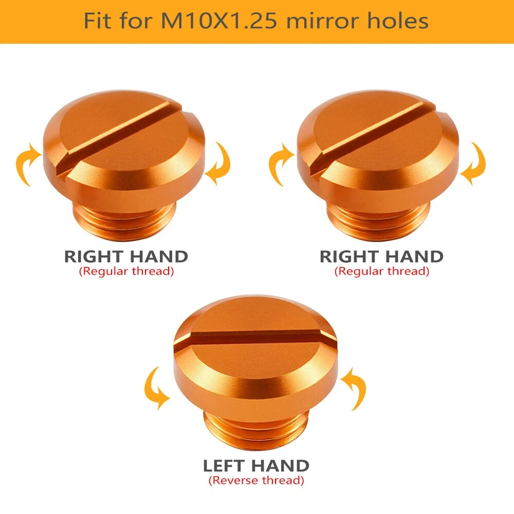 3PCS M10X1.25 CNC Aluminum Mirror Hole Plug for Kawasaki KX65 KX85 KX125 KX250