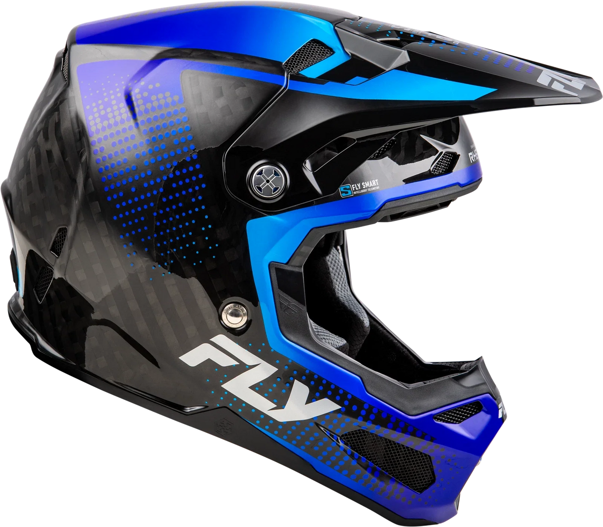 Fly Racing Formula S Carbon Helmet for Offroad (X-Large, Black/Blue)
