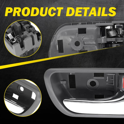 Set of 4 Gray Chrome Interior Door Handles for Toyota Camry (2002–2006)