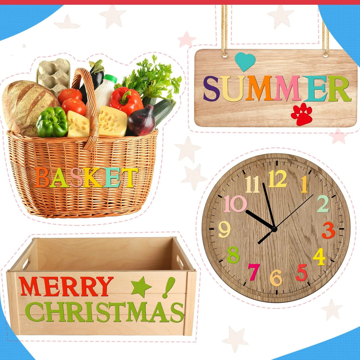 492 Pieces Wooden Alphabet Letters and Numbers Set
