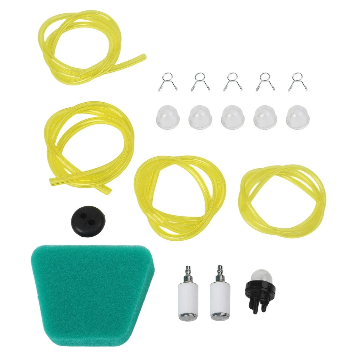 4X Petrol Hose Kit for Fuel Hose & Primer Bulbs with Oil Pipe Clamps