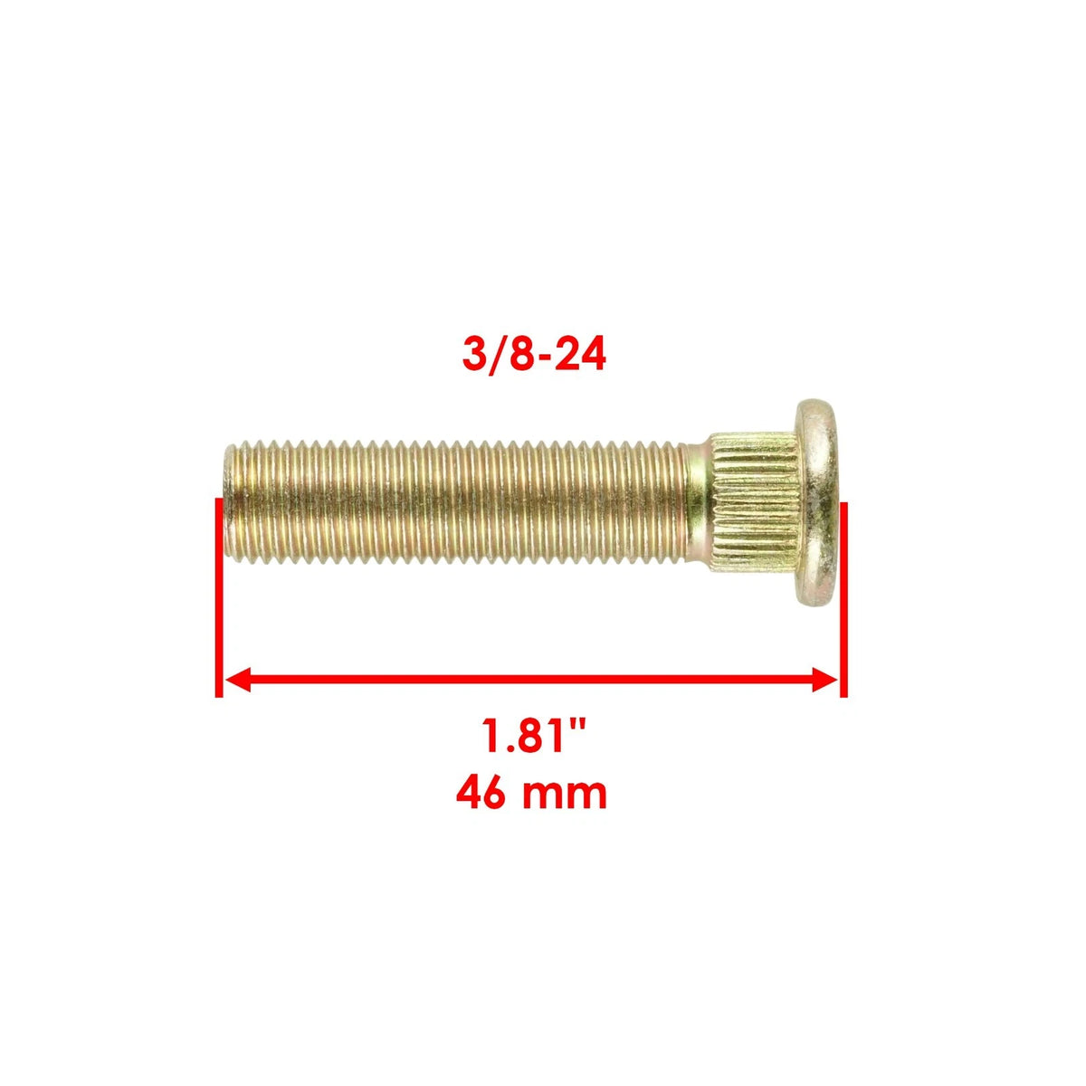 4X Wheel Stud 3/8-24 46mm for Polaris (BL115A1012)