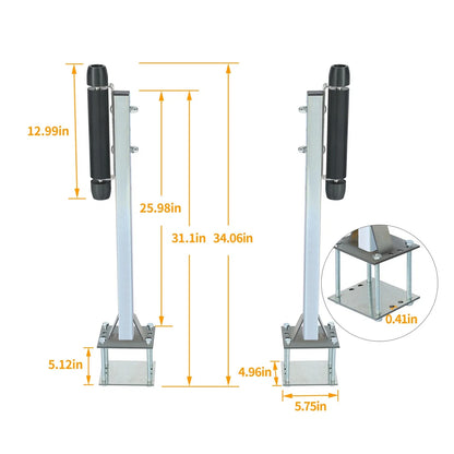 Pair Zinc-Plated Steel Roller Guide-On for Sailboat Trailer