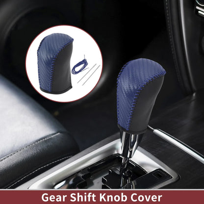 1 Pc Gear Shift Knob Cover for Subaru Forester (2006–2012) Blue Faux Leather