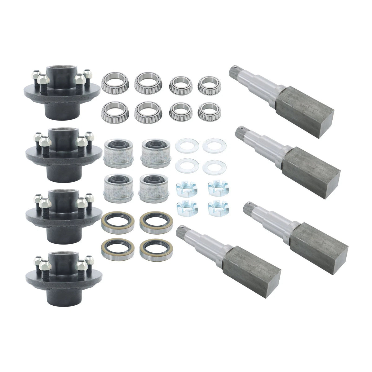 4-Pack Trailer Hub Kit for 5 x 5.45" with Square #84 Spindle (BCK38401K)