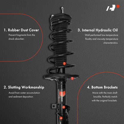 Set of 4 Complete Strut & Coil Spring Assembly for Toyota Avalon (1333562L/R, 1333566L/R)