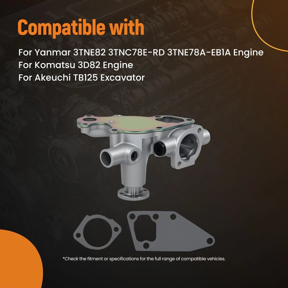 Aluminum Water Pump for Yanmar B25V B27