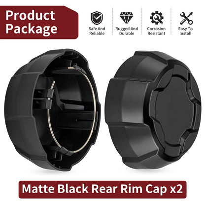 2X Matte Black Rear Rim Cap for Polaris Ranger Crew SP 570 (2022–2025) 1524066-458