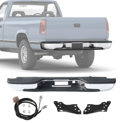 Rear Chrome Bumper for Chevy Silverado GMC Sierra 1500 (1999–2006) 15082619 12496085 GM1103122