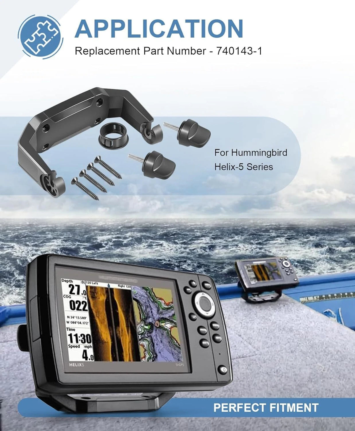 Gimbal Mount Kit for Humminbird Helix-5 Series (2015–2023)