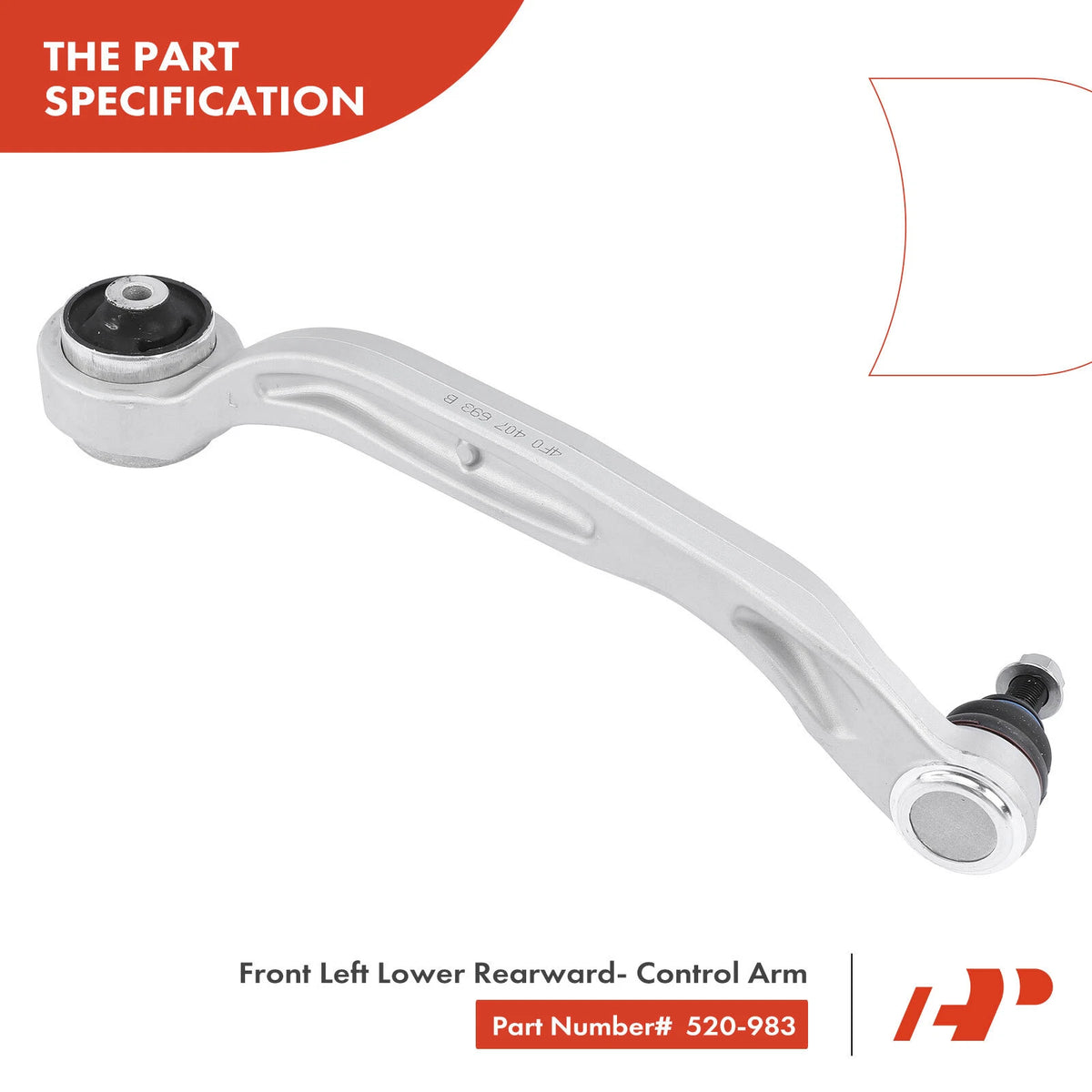 2X Front Lower Rearward Control Arm w/Ball Joint for Audi A6 Quattro (2005–2011) - 4F0407693, 4F0407693B, 4F0407693C, 4F0407693G, 4F0407693H