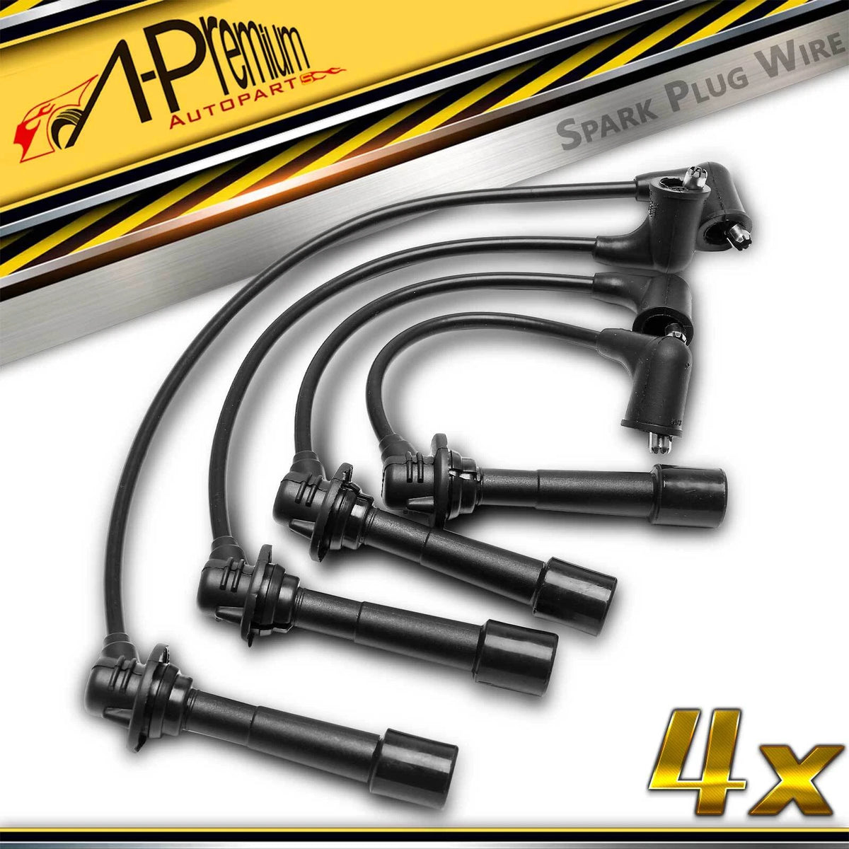 Set of 4 Spark Plug Wires for Mazda Miata (1990–1997, 1999–2000) B61P-18-140A/B/C, 55108