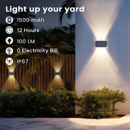 2X Solar Fence Lights for Flexible Installation (Up/Down)