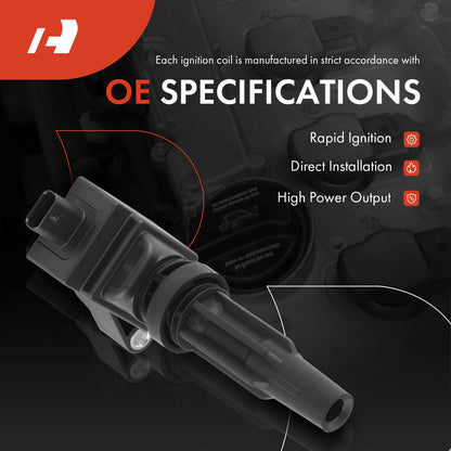 Set of 4 Ignition Coils for Ford Explorer Escape Edge Ranger (2020–2022) - JX6Z12029A, JX6Z12029B, UF855