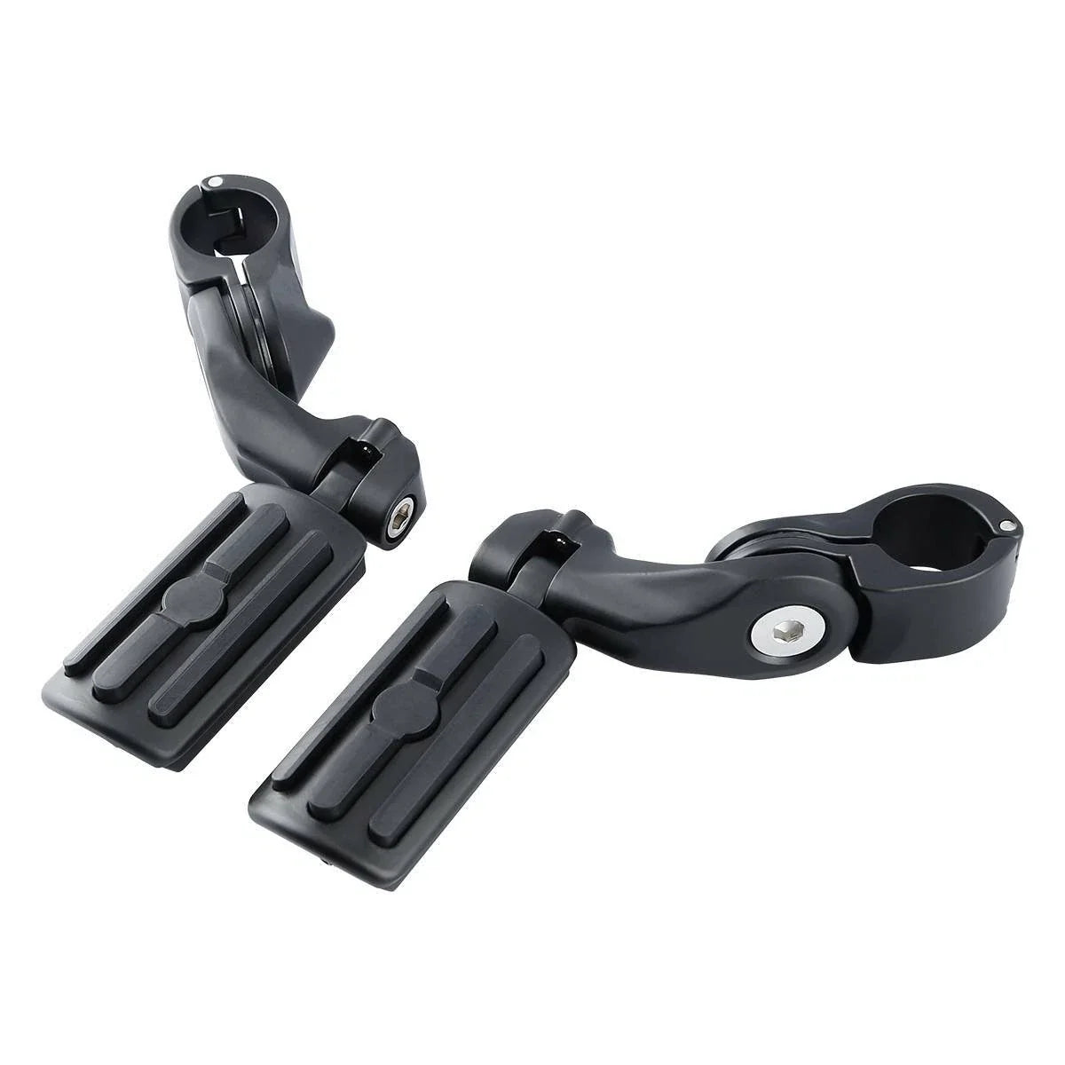 1-1/4" Matte Short Angled Highway Bar Engine Guard Footpegs for Harley