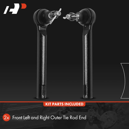 2X Tie Rod End Front Outer for Lexus RX350 RX350L RX450hL RX450h (2016–2023) - 4546009270, 4546049085, MS86669
