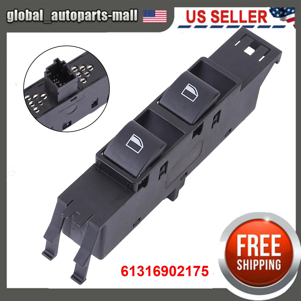 Front Left Power Window Switch for BMW E46 Coupe (1999–2006) 61316902175, 61318381509