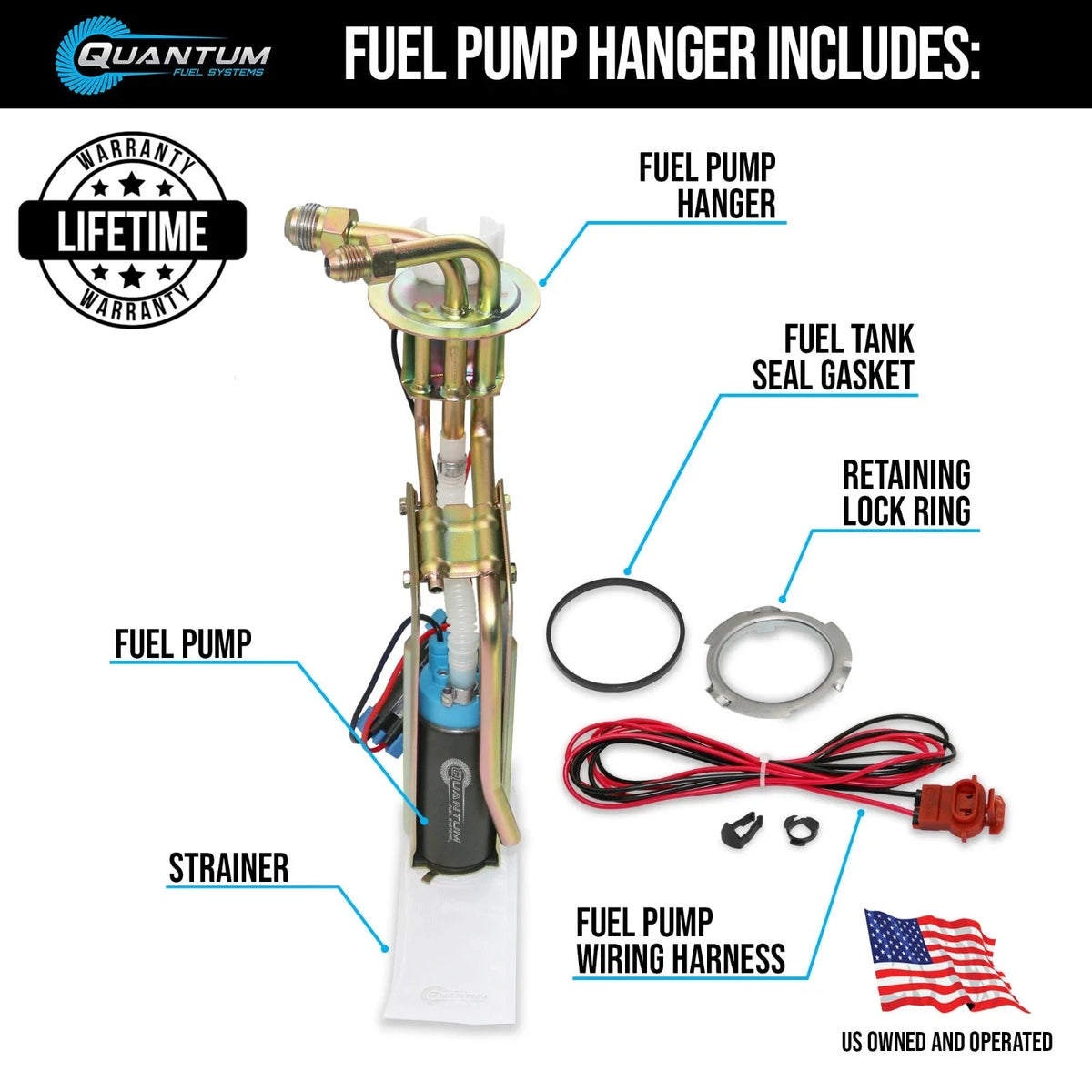 Fuel Pump Hanger for Mustang (1986–1997) 340LPH E85 Safe -6AN Fittings