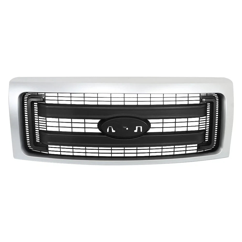 Front Upper Grille Replacement Set for Ford F150 (2009–2014) Black Silver