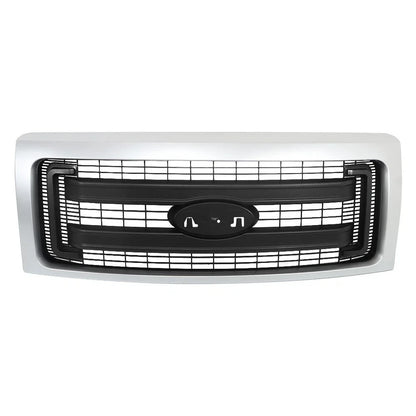 Front Upper Grille Replacement Set for Ford F150 (2009–2014) Black Silver