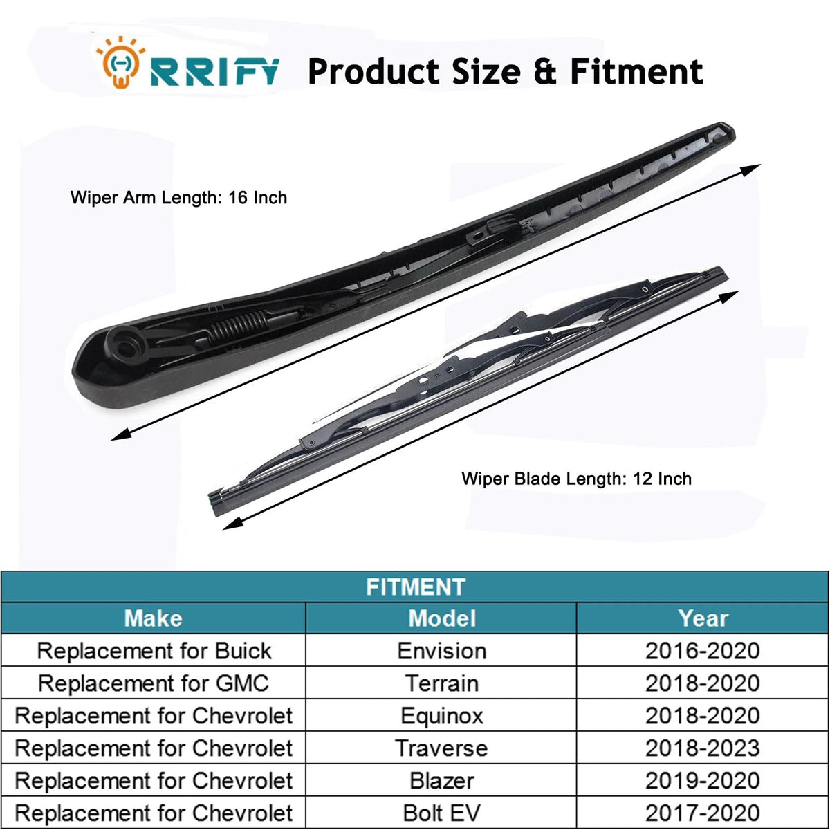 Rear Wiper Arm Blade Set for Chevy Equinox GMC Terrain (2018–2024)