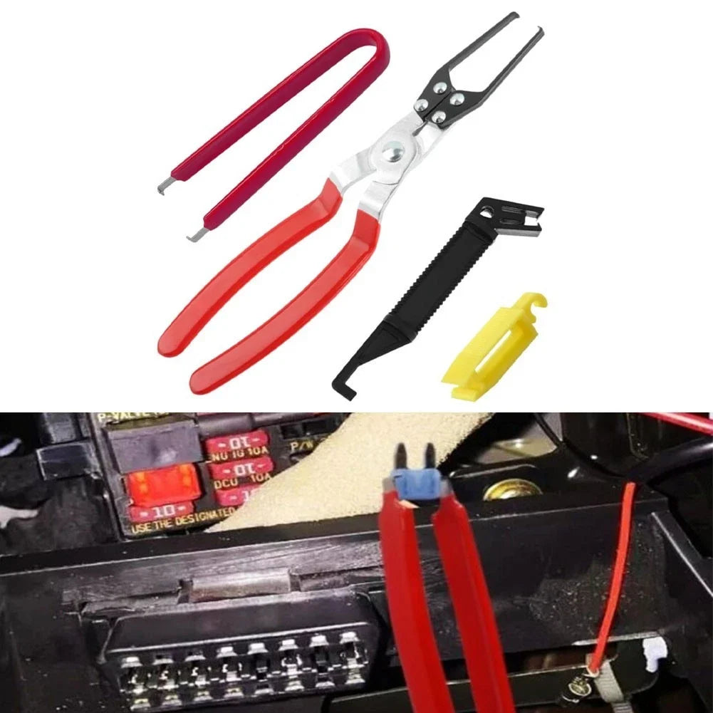 4 Piece Battery Terminal Relay Fuse Pullout Pliers Tool Set for Automotive