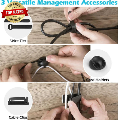 Cable Management Tray Kit for Under Desk (26PCS) - Ventilated Hexagon