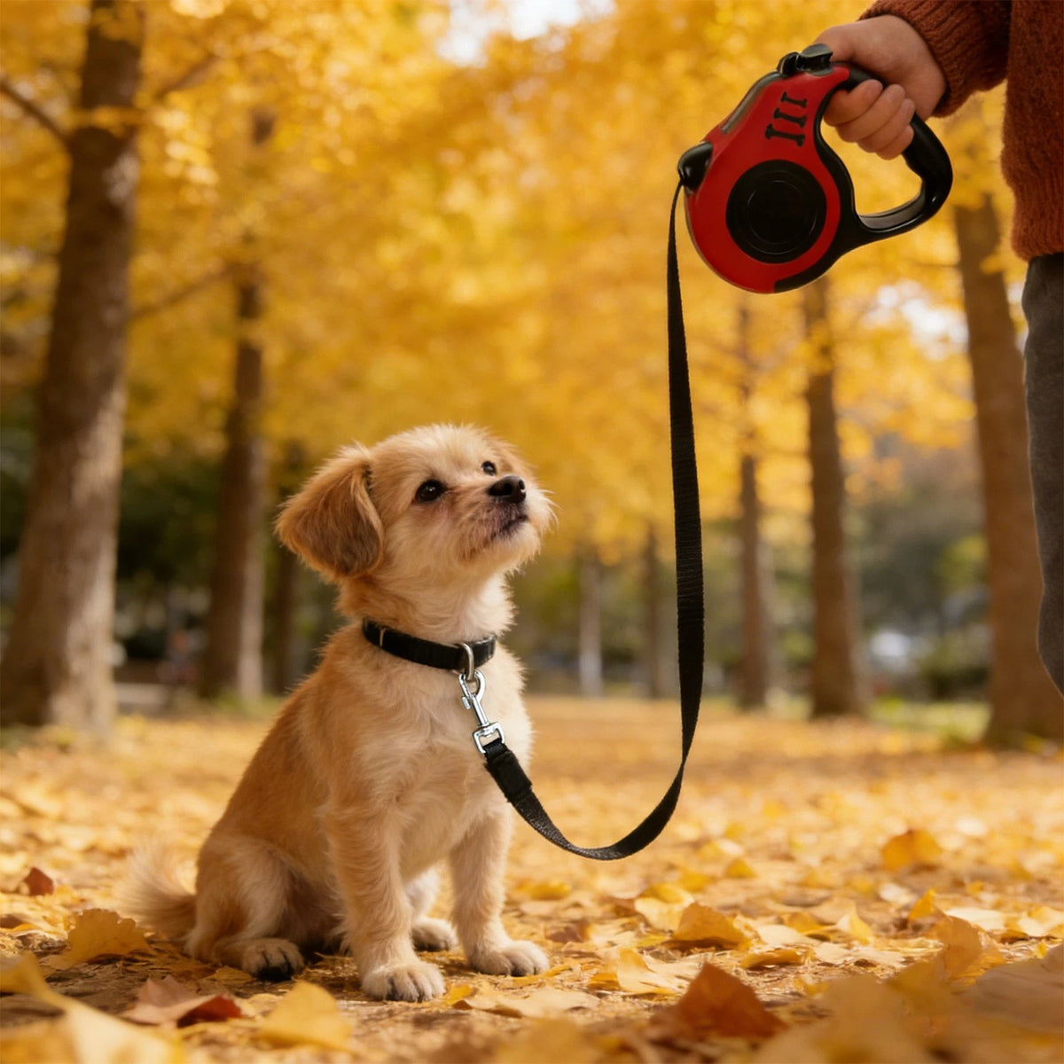 Retractable Dog Leash for Tractor (Telescopic, Pet Tape with Handle)
