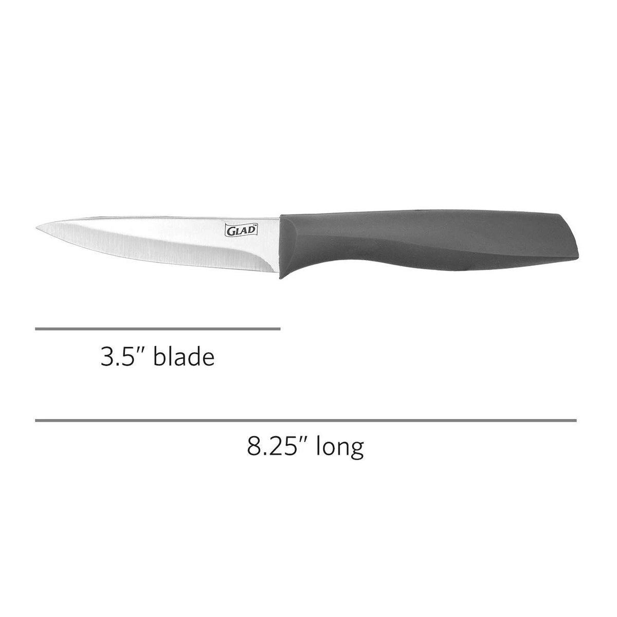 4X Glad Paring Knife Set - Sharp Stainless Steel Blades, Non-Slip