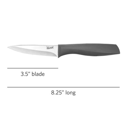4X Glad Paring Knife Set - Sharp Stainless Steel Blades, Non-Slip