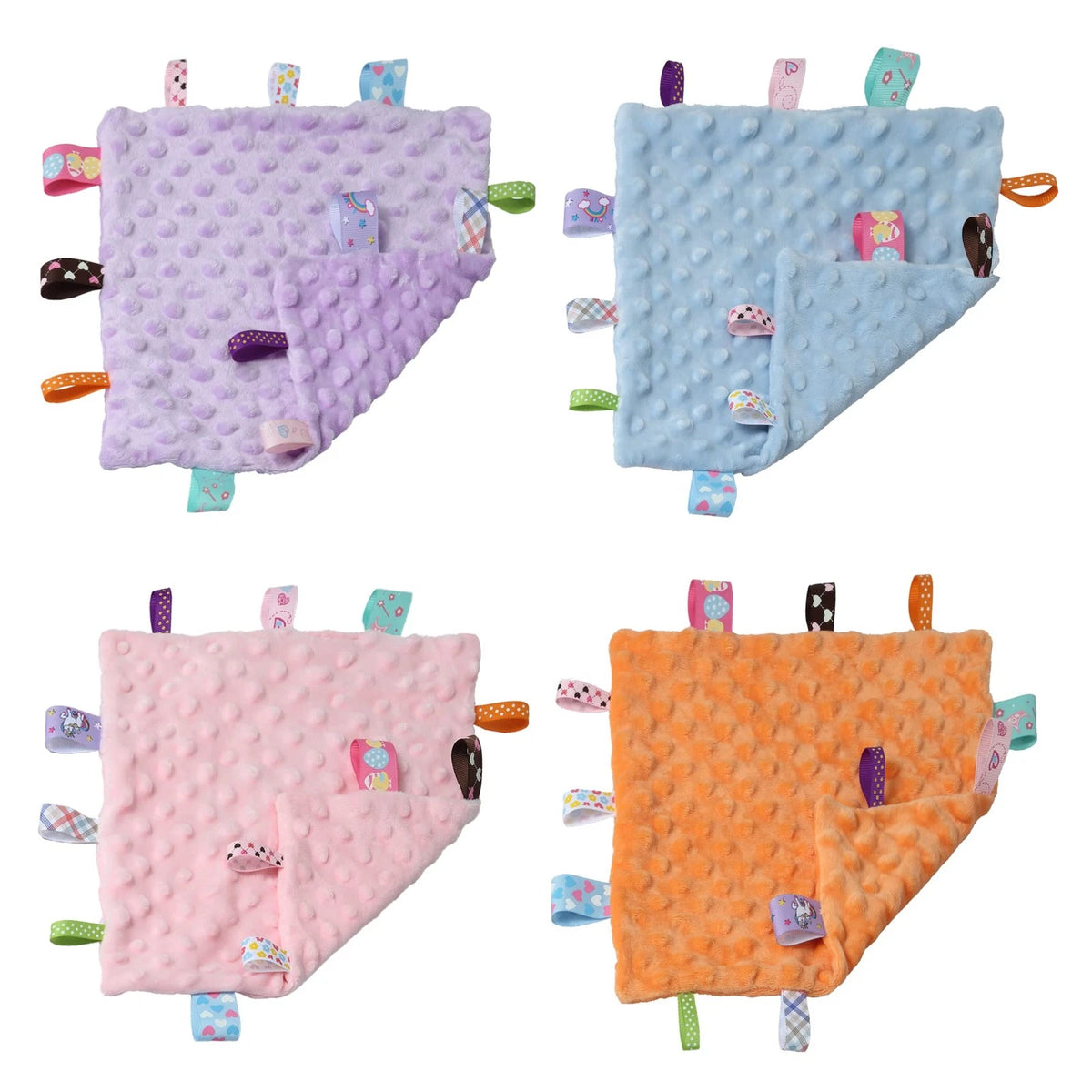 Set of 2 Soft Security Blankets for Babies - Pink Loveys