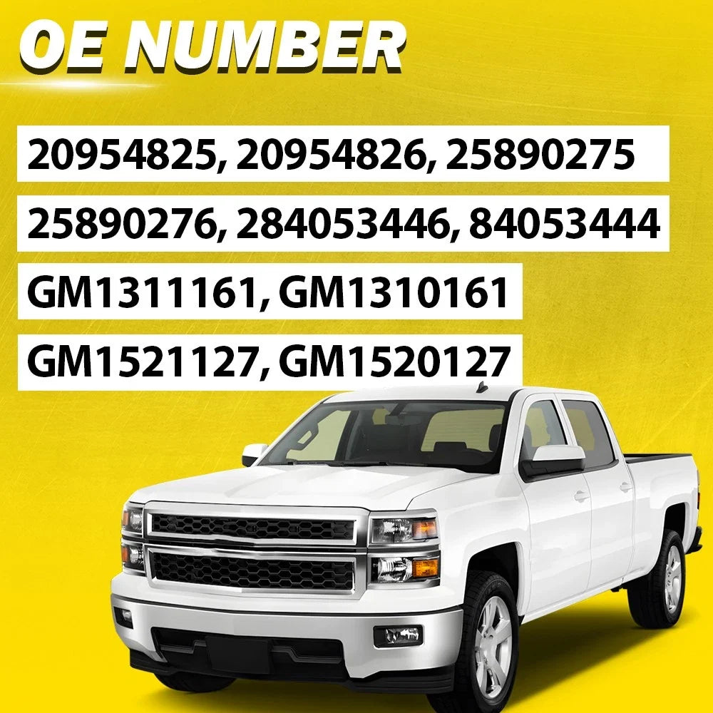 Set of 4 Exterior White Door Handles for Chevy Silverado GMC Sierra (2007–2013)
