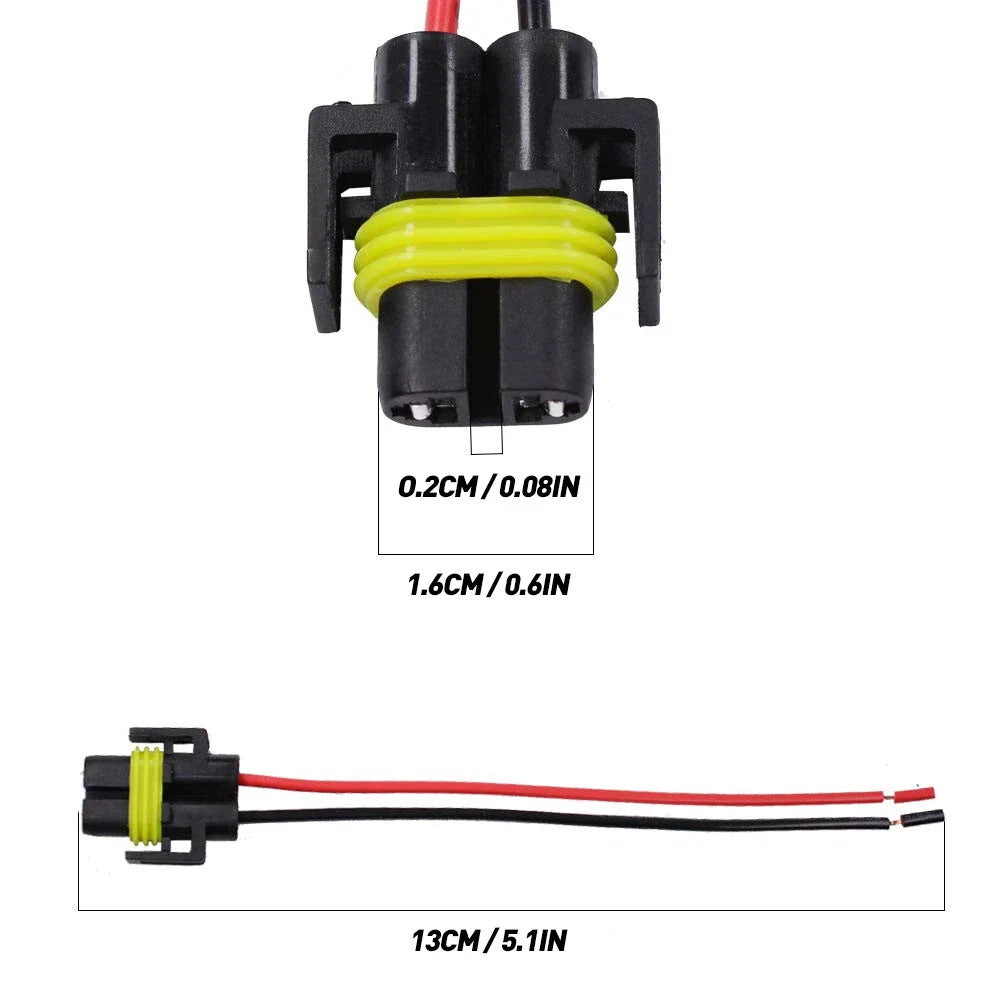 2X Harness Bulb Socket Connector Plug for Fog Light Headlight Bulbs