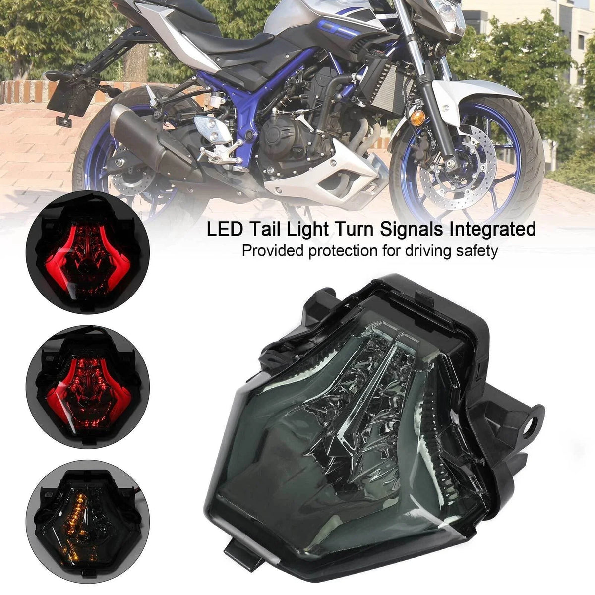 Tail Light Turn Signals for Yamaha YZF R25/R3 MT-03/07/25 FZ-07 (2015–2025)