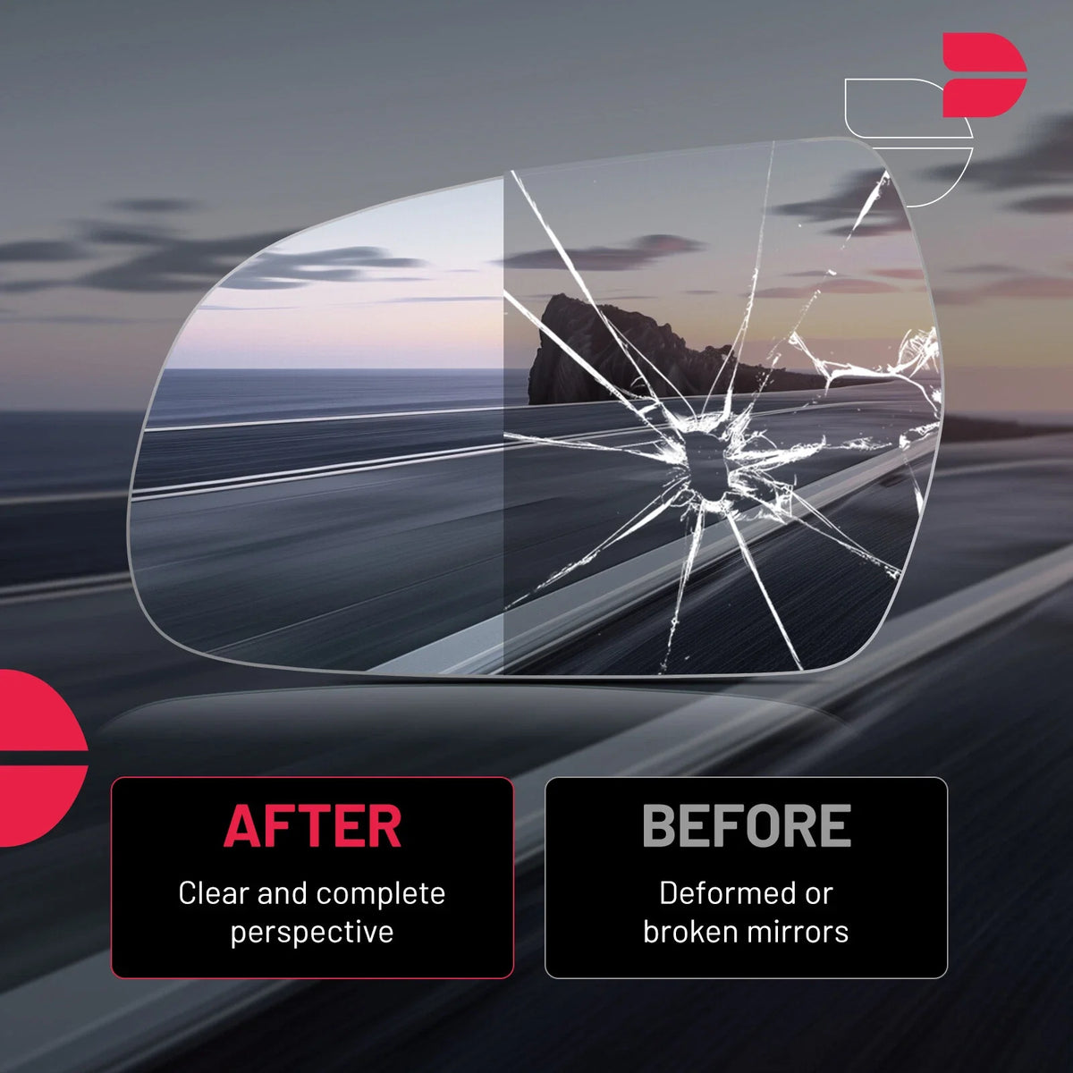 Driver Left Side Mirror Glass for Audi A4 Quattro (2012–2016)
