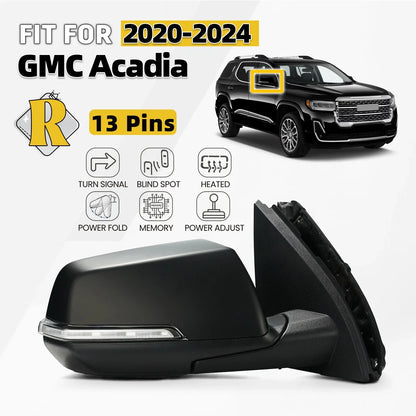 Side Mirror for GMC Acadia Right (2020–2024) 13 Pins, Memory Recall, Blind Spot