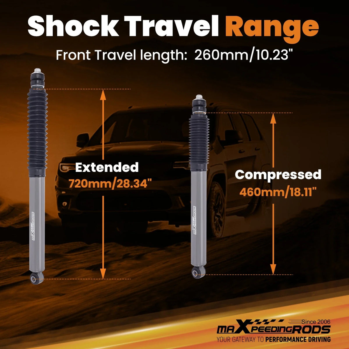 Upgraded Front Shock Absorbers for Dodge Ram 2500 3500 4WD (2003–2024)