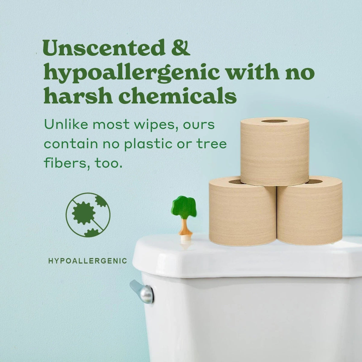 12 Pack Tree Free Unbleached Toilet Paper for Eco-Friendly Use