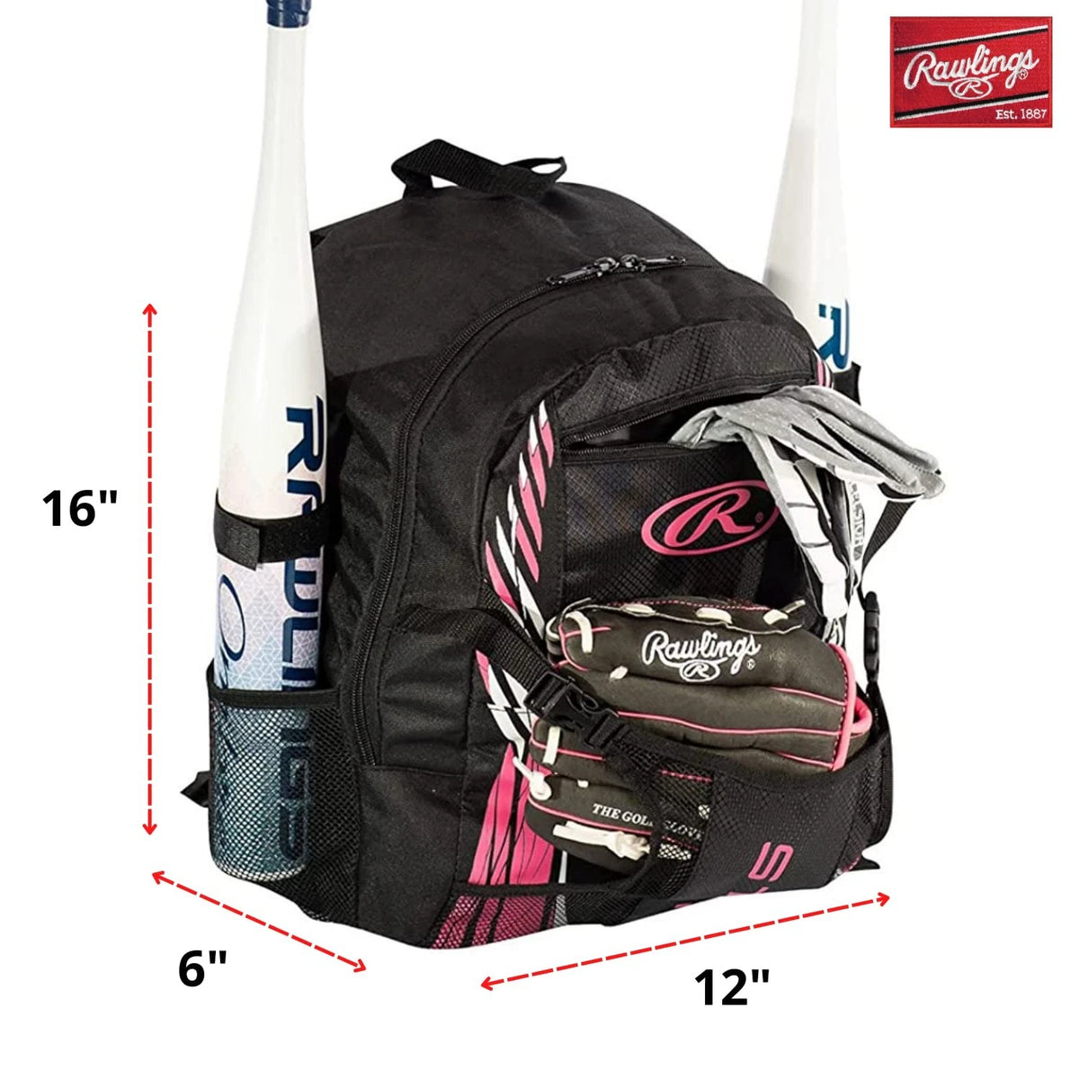 STORM Backpack Equipment Bag for Girls Standard (Black and Pink)