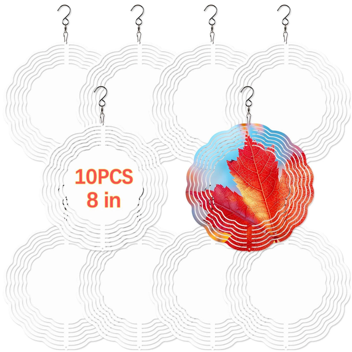 10 PCS Wind Spinner Blanks for Sublimation 8 Inch