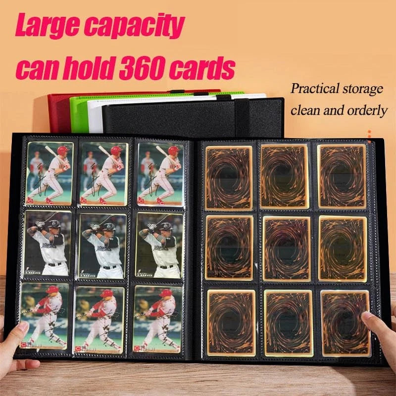 9 Pocket Trading Card Binder Album for Collectors (360 Card Capacity) Black