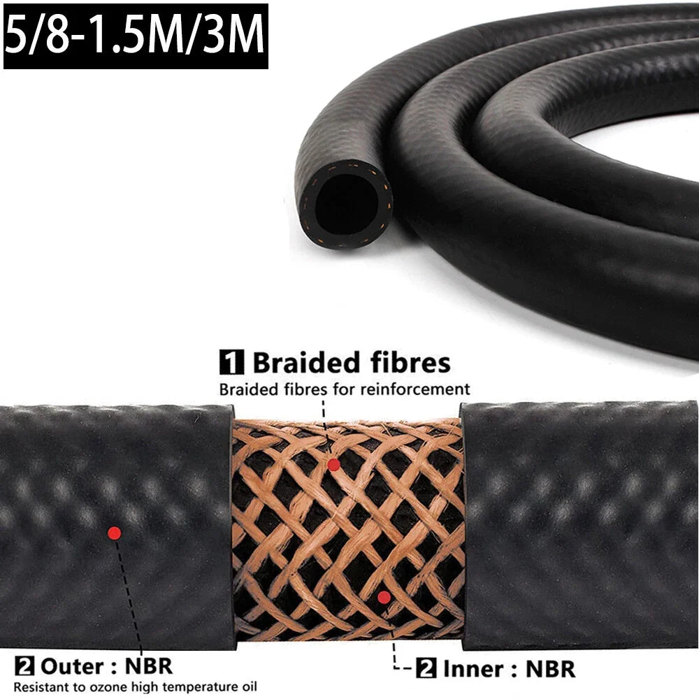 5/8" Nitrile Rubber EFI Fuel Injection Line Hose for Gas