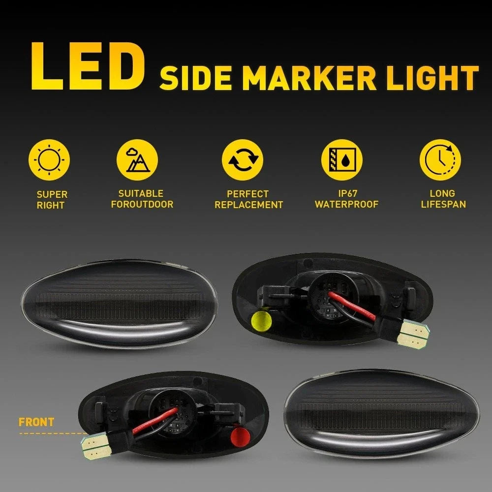 Set of 4 LED Side Fender Marker Lights for Chevrolet Silverado 2500HD 3500HD (2001–2014)
