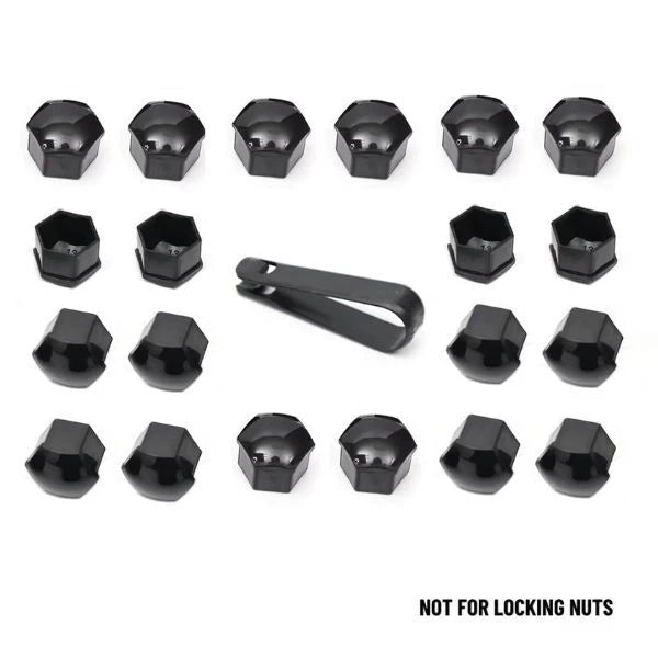 Black Wheel Nut Bolt Covers for Audi A4 Allroad (2009–2022)