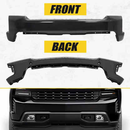 Front Bumper Face Bar for Chevrolet Silverado 1500 (2019–2022) Steel Black