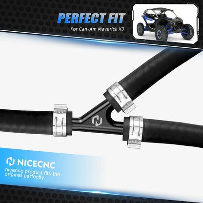 Y Fitting Connector Adapter with Clamps for Can-Am Renegade 1000R 800R 570 500